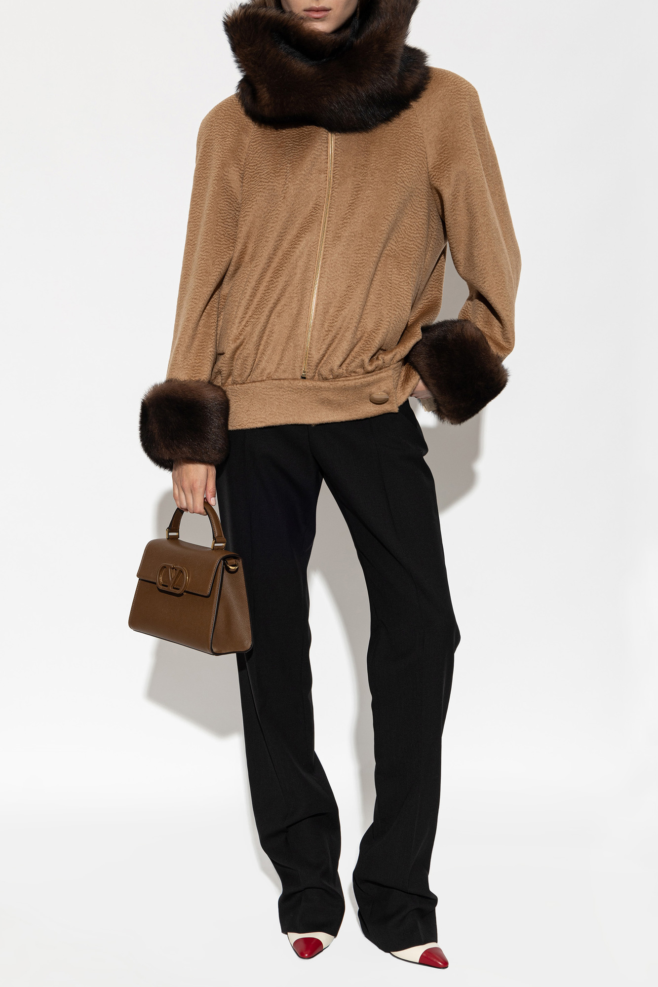 Valentino Garavani Wool jacket with fur cuffs | Women's | Vitkac